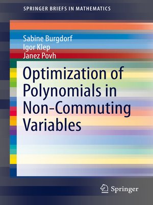 cover image of Optimization of Polynomials in Non-Commuting Variables